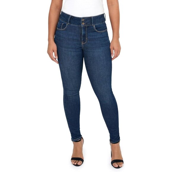 Denim - Womens High Rise Curvy Skinny Jeans Stretch Denim 8 Booty Enhancing